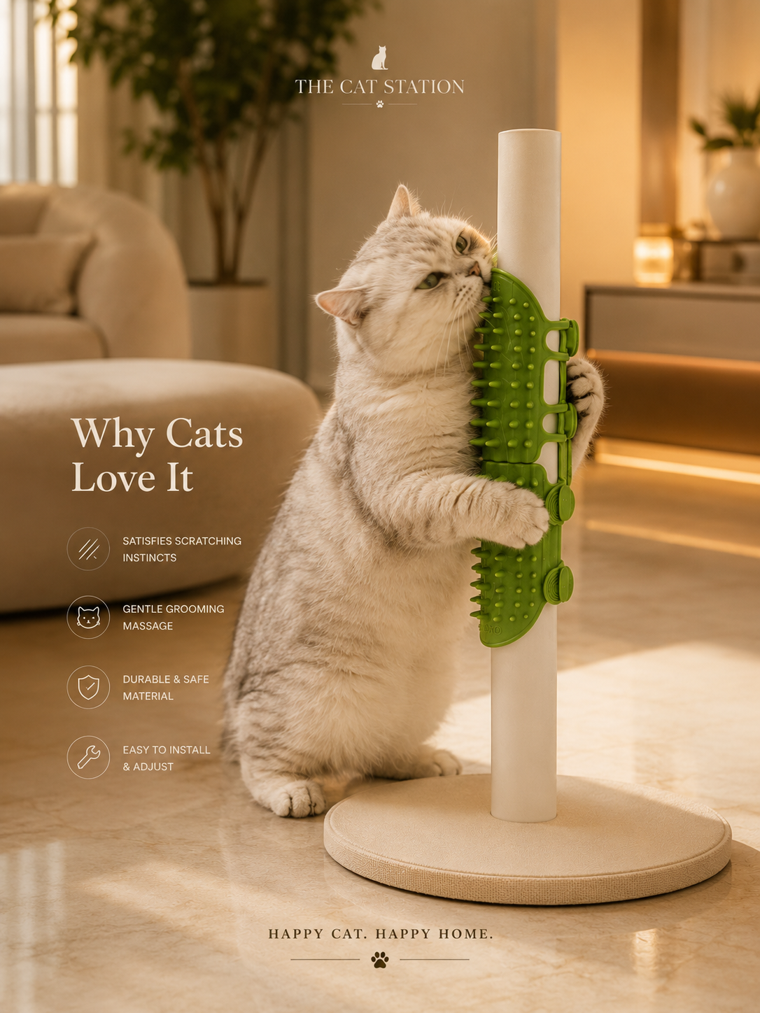The Wall Mate — Self-Grooming Corner Brush