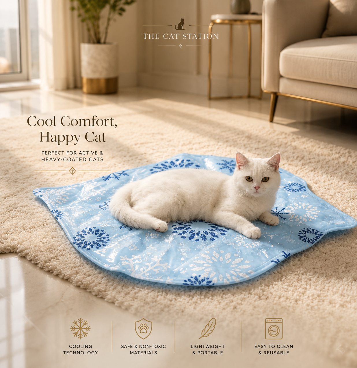 The Snow Mat — Self-Cooling Cat Mat